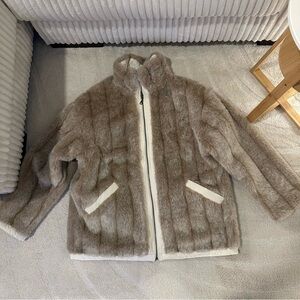 Blue Studio Women’s Reversible Faux Fur Water Resistant Coat